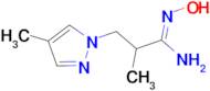 (1E)-N'-hydroxy-2-methyl-3-(4-methyl-1H-pyrazol-1-yl)propanimidamide