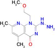 2-hydrazino-1-(2-methoxyethyl)-5,7-dimethylpyrido[2,3-d]pyrimidin-4(1H)-one