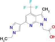 [6-(1-ethyl-1H-pyrazol-4-yl)-3-methyl-4-(trifluoromethyl)-1H-pyrazolo[3,4-b]pyridin-1-yl]acetic acid