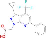 [3-cyclopropyl-6-phenyl-4-(trifluoromethyl)-1H-pyrazolo[3,4-b]pyridin-1-yl]acetic acid