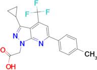 [3-cyclopropyl-6-(4-methylphenyl)-4-(trifluoromethyl)-1H-pyrazolo[3,4-b]pyridin-1-yl]acetic acid