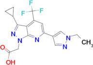 [3-cyclopropyl-6-(1-ethyl-1H-pyrazol-4-yl)-4-(trifluoromethyl)-1H-pyrazolo[3,4-b]pyridin-1-yl]acetic acid