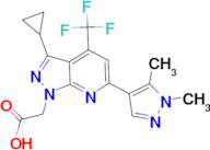 [3-cyclopropyl-6-(1,5-dimethyl-1H-pyrazol-4-yl)-4-(trifluoromethyl)-1H-pyrazolo[3,4-b]pyridin-1-yl]acetic acid