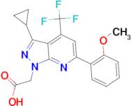 [3-cyclopropyl-6-(2-methoxyphenyl)-4-(trifluoromethyl)-1H-pyrazolo[3,4-b]pyridin-1-yl]acetic acid