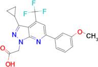 [3-cyclopropyl-6-(3-methoxyphenyl)-4-(trifluoromethyl)-1H-pyrazolo[3,4-b]pyridin-1-yl]acetic acid