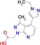 [4-(1-ethyl-1H-pyrazol-4-yl)-3-methyl-1H-pyrazolo[3,4-b]pyridin-1-yl]acetic acid