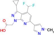 [3-cyclopropyl-4-(difluoromethyl)-6-(1-methyl-1H-pyrazol-4-yl)-1H-pyrazolo[3,4-b]pyridin-1-yl]acetic acid