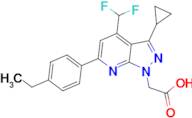 [3-cyclopropyl-4-(difluoromethyl)-6-(4-ethylphenyl)-1H-pyrazolo[3,4-b]pyridin-1-yl]acetic acid