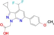 [3-cyclopropyl-4-(difluoromethyl)-6-(4-methoxyphenyl)-1H-pyrazolo[3,4-b]pyridin-1-yl]acetic acid