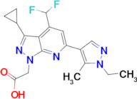 [3-cyclopropyl-4-(difluoromethyl)-6-(1-ethyl-5-methyl-1H-pyrazol-4-yl)-1H-pyrazolo[3,4-b]pyridin-1-yl]acetic acid