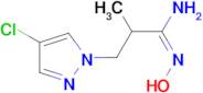 (1E)-3-(4-chloro-1H-pyrazol-1-yl)-N'-hydroxy-2-methylpropanimidamide