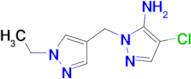 4-chloro-1-[(1-ethyl-1H-pyrazol-4-yl)methyl]-1H-pyrazol-5-amine