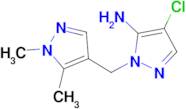 4-chloro-1-[(1,5-dimethyl-1H-pyrazol-4-yl)methyl]-1H-pyrazol-5-amine