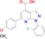 1-(2-fluorophenyl)-6-(4-methoxyphenyl)-1H-pyrazolo[3,4-b]pyridine-4-carboxylic acid