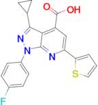 3-cyclopropyl-1-(4-fluorophenyl)-6-thien-2-yl-1H-pyrazolo[3,4-b]pyridine-4-carboxylic acid