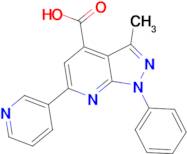 3-methyl-1-phenyl-6-pyridin-3-yl-1H-pyrazolo[3,4-b]pyridine-4-carboxylic acid