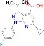 6-cyclopropyl-1-(4-fluorophenyl)-3-isopropyl-1H-pyrazolo[3,4-b]pyridine-4-carboxylic acid