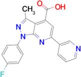 1-(4-fluorophenyl)-3-methyl-6-pyridin-3-yl-1H-pyrazolo[3,4-b]pyridine-4-carboxylic acid