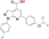 6-[4-(difluoromethoxy)phenyl]-1-(4-fluorophenyl)-1H-pyrazolo[3,4-b]pyridine-4-carboxylic acid