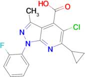 5-chloro-6-cyclopropyl-1-(2-fluorophenyl)-3-methyl-1H-pyrazolo[3,4-b]pyridine-4-carboxylic acid