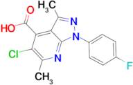 5-chloro-1-(4-fluorophenyl)-3,6-dimethyl-1H-pyrazolo[3,4-b]pyridine-4-carboxylic acid