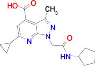 1-[2-(cyclopentylamino)-2-oxoethyl]-6-cyclopropyl-3-methyl-1H-pyrazolo[3,4-b]pyridine-4-carboxyl...