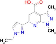 6-(1-ethyl-1H-pyrazol-3-yl)-1,3-dimethyl-1H-pyrazolo[3,4-b]pyridine-4-carboxylic acid