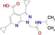 3,6-dicyclopropyl-1-[2-(isopropylamino)-2-oxoethyl]-1H-pyrazolo[3,4-b]pyridine-4-carboxylic acid