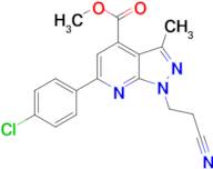 methyl 6-(4-chlorophenyl)-1-(2-cyanoethyl)-3-methyl-1H-pyrazolo[3,4-b]pyridine-4-carboxylate