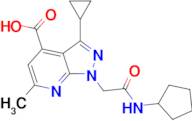 1-[2-(cyclopentylamino)-2-oxoethyl]-3-cyclopropyl-6-methyl-1H-pyrazolo[3,4-b]pyridine-4-carboxylic…