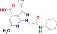1-[2-(cyclohexylamino)-2-oxoethyl]-3-cyclopropyl-6-methyl-1H-pyrazolo[3,4-b]pyridine-4-carboxylic acid