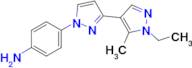 4-(1'-ethyl-5'-methyl-1H,1'H-3,4'-bipyrazol-1-yl)aniline