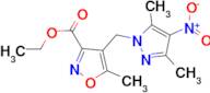 ethyl 4-[(3,5-dimethyl-4-nitro-1H-pyrazol-1-yl)methyl]-5-methylisoxazole-3-carboxylate