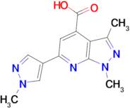 1,3-dimethyl-6-(1-methyl-1H-pyrazol-4-yl)-1H-pyrazolo[3,4-b]pyridine-4-carboxylic acid