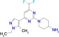 1-[4-(difluoromethyl)-6-(1-ethyl-5-methyl-1H-pyrazol-4-yl)pyrimidin-2-yl]piperidin-4-amine