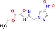ethyl 3-[(4-nitro-1H-pyrazol-1-yl)methyl]-1,2,4-oxadiazole-5-carboxylate