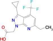 [3-cyclopropyl-6-ethyl-4-(trifluoromethyl)-1H-pyrazolo[3,4-b]pyridin-1-yl]acetic acid