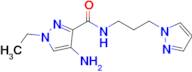 4-amino-1-ethyl-N-[3-(1H-pyrazol-1-yl)propyl]-1H-pyrazole-3-carboxamide