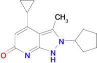 2-cyclopentyl-4-cyclopropyl-3-methyl-2,7-dihydro-6H-pyrazolo[3,4-b]pyridin-6-one