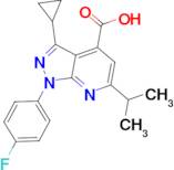 3-cyclopropyl-1-(4-fluorophenyl)-6-isopropyl-1H-pyrazolo[3,4-b]pyridine-4-carboxylic acid