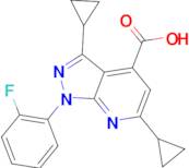 3,6-dicyclopropyl-1-(2-fluorophenyl)-1H-pyrazolo[3,4-b]pyridine-4-carboxylic acid