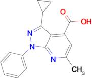 3-cyclopropyl-6-methyl-1-phenyl-1H-pyrazolo[3,4-b]pyridine-4-carboxylic acid