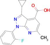 3-cyclopropyl-1-(2-fluorophenyl)-6-methyl-1H-pyrazolo[3,4-b]pyridine-4-carboxylic acid