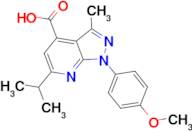 6-isopropyl-1-(4-methoxyphenyl)-3-methyl-1H-pyrazolo[3,4-b]pyridine-4-carboxylic acid