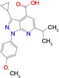 3-cyclopropyl-6-isopropyl-1-(4-methoxyphenyl)-1H-pyrazolo[3,4-b]pyridine-4-carboxylic acid