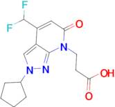 3-[2-cyclopentyl-4-(difluoromethyl)-6-oxo-2,6-dihydro-7H-pyrazolo[3,4-b]pyridin-7-yl]propanoic acid