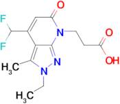 3-[4-(difluoromethyl)-2-ethyl-3-methyl-6-oxo-2,6-dihydro-7H-pyrazolo[3,4-b]pyridin-7-yl]propanoi...