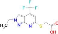 {[2-ethyl-4-(trifluoromethyl)-2H-pyrazolo[3,4-b]pyridin-6-yl]thio}acetic acid