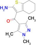 (2-amino-4,5,6,7-tetrahydro-1-benzothien-3-yl)(1,3,5-trimethyl-1H-pyrazol-4-yl)methanone