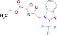 ethyl 3-{[2-(trifluoromethyl)-1H-benzimidazol-1-yl]methyl}-1,2,4-oxadiazole-5-carboxylate
